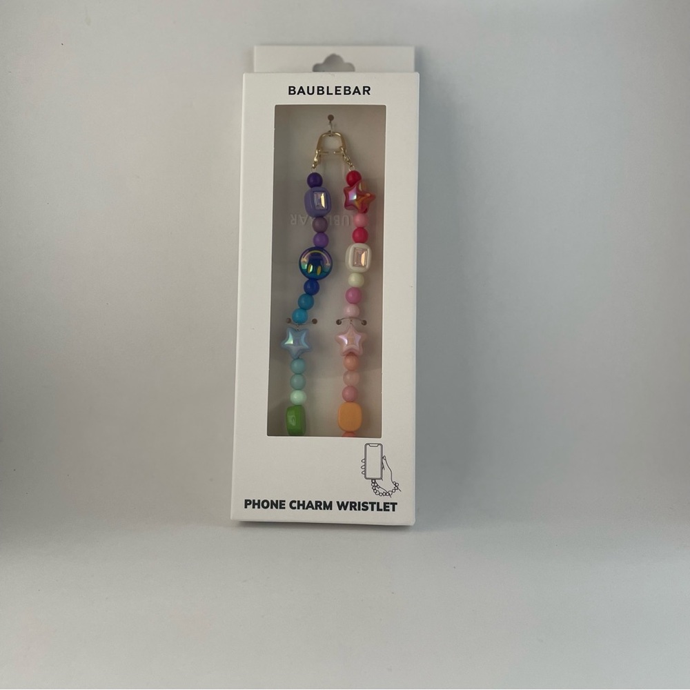 BaubleBar Multicolor Phone Charm Stars Beads Smiley Face New with Tags NWT